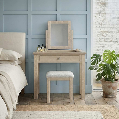 Trelan Washed Oak Single Drawer Dressing Table