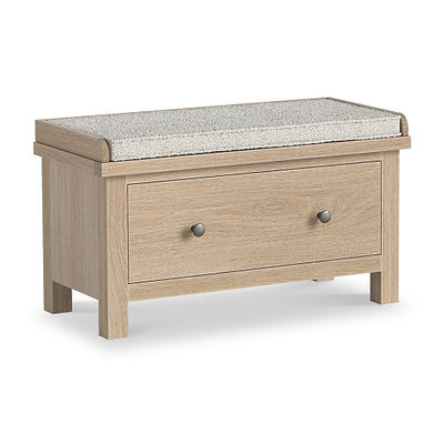 Trelan Washed Oak Storage Bench with Drawer