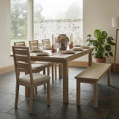 Trelan Washed Oak 120cm-165cm Extending Dining Table