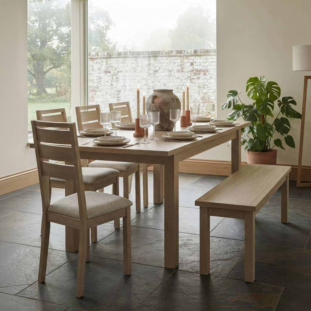 Trelan Washed Oak 120cm-165cm Extending Dining Table