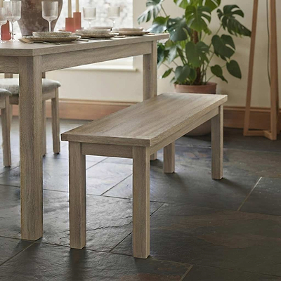 Trelan Washed Oak 95cm Dining Bench