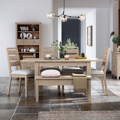 Trelan Washed Oak 120cm-165cm Extending Dining Table