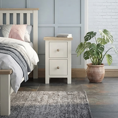 Trelan 2 Drawer Slim Bedside Table