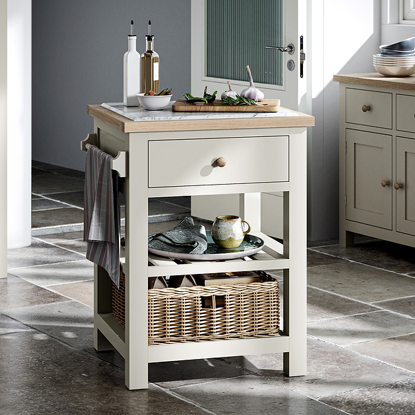 Trelan Marble Top Kitchen Island