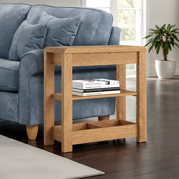 Penryn Oak Slim Sofa Side Table