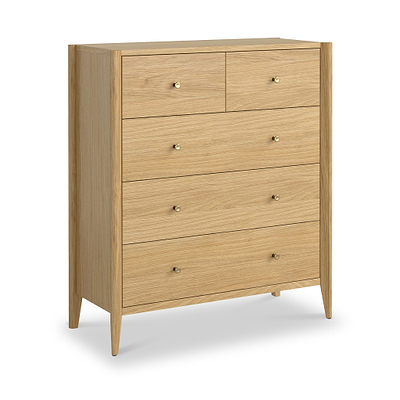 Cavell Oak 2 Over 3 Drawer Chest