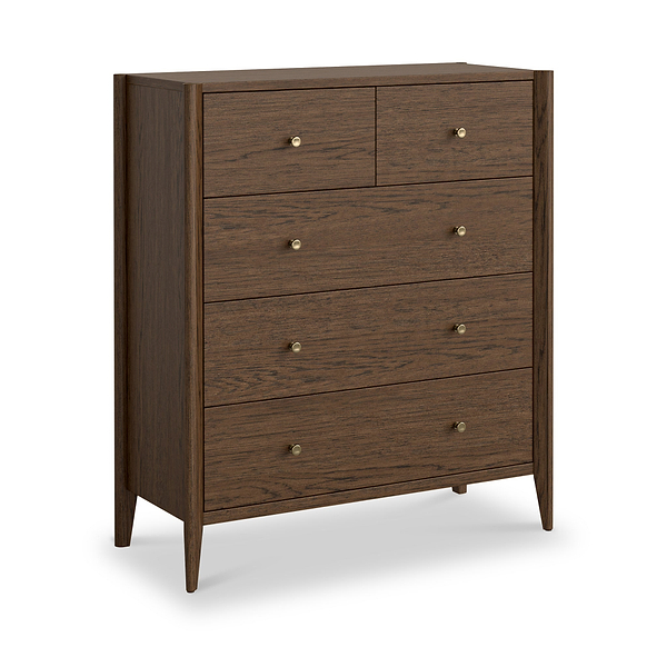 Cavell Oak 2 Over 3 Drawer Chest