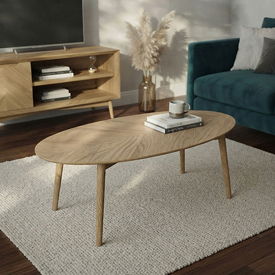 Flintham Oak Oval Coffee Table