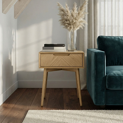 Flintham Oak 1 Drawer Side Table