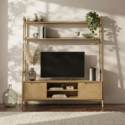 Flintham Oak 160cm Ladder Display TV Unit