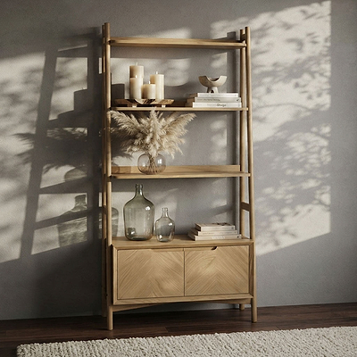 Flintham Oak 2 Door Bookcase