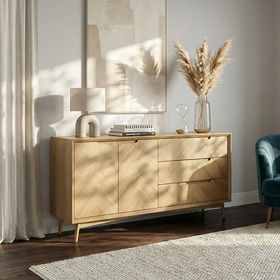 Flintham Oak Large Sideboard