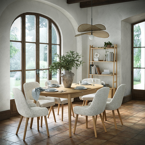 Flintham Oak 180-230cm Oval Extendable Dining Table