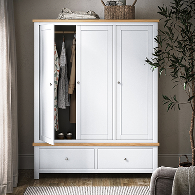 Farro XL Triple Wardrobe with 2 Drawers