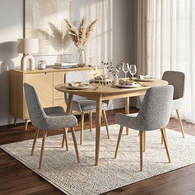 Flintham Oak 115cm Oval Dining Table