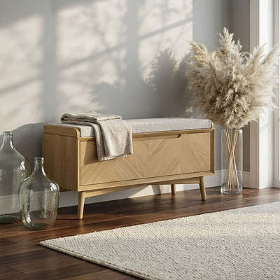 Flintham Oak Storage Bench