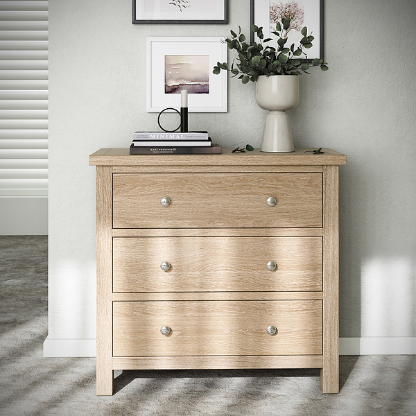 Farro Washed Oak 3 Drawer Chest