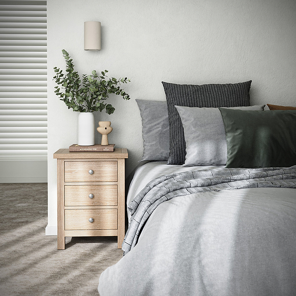Farro Washed Oak XL Bedside Table