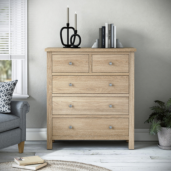 Farro Washed Oak XL 2 Over 3 Chest of Drawers