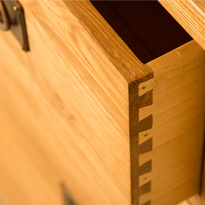 Lanner Oak 5 Drawer Tallboy Chest