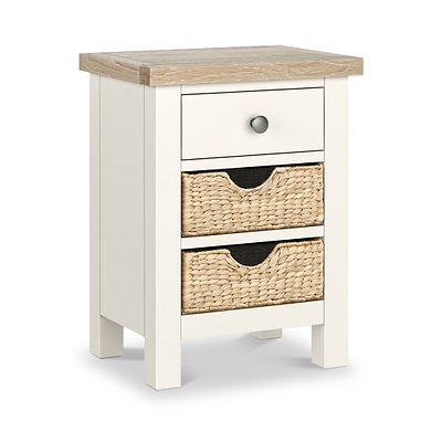 Farro Basket 3 Drawer Bedside Table