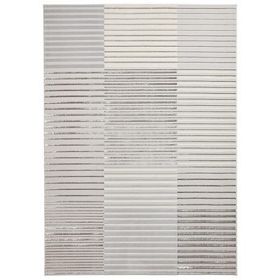 Aldrin Grey Striped Patterned Rug