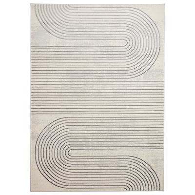 Aldrin Grey Swirl Patterned Rug