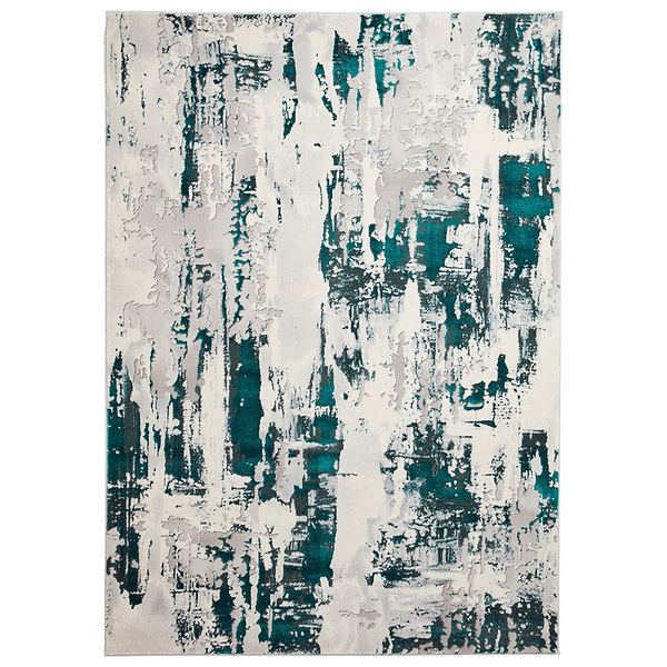 Aldrin Grey Distressed Patterned Rug