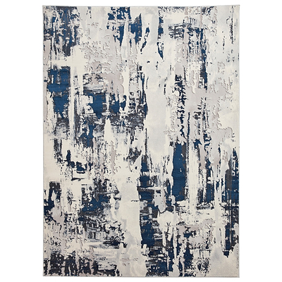 Aldrin Grey Distressed Patterned Rug