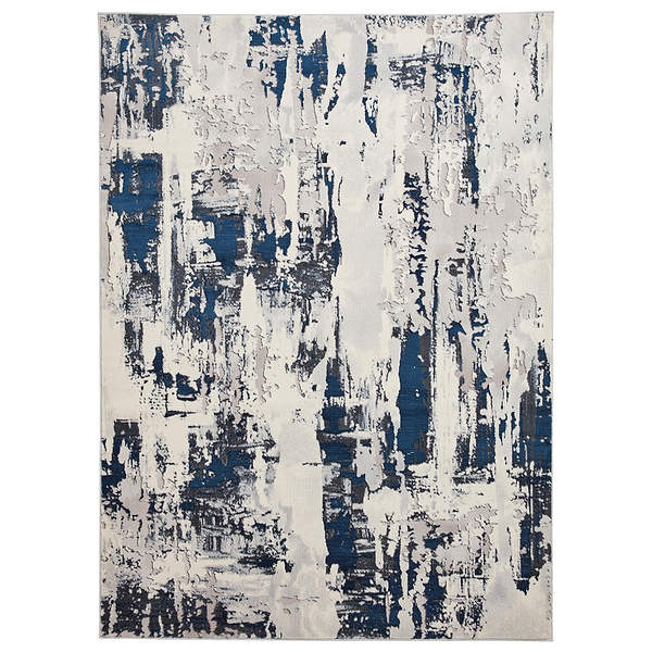 Aldrin Grey Distressed Patterned Rug