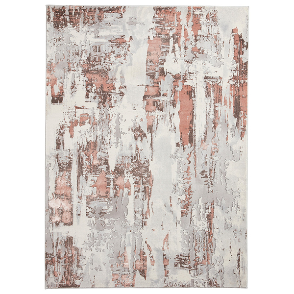 Aldrin Grey Distressed Patterned Rug