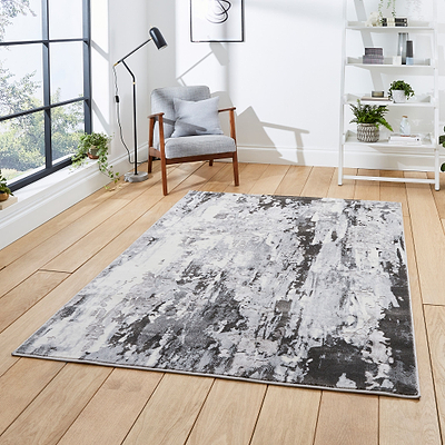 Aldrin Distressed Metallic Effect Rug