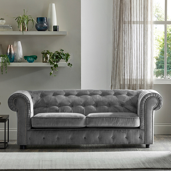 Kingswell Velvet 3 Seater Sofa