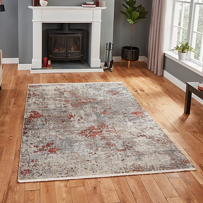Thea Distressed Terracotta Antique Rug