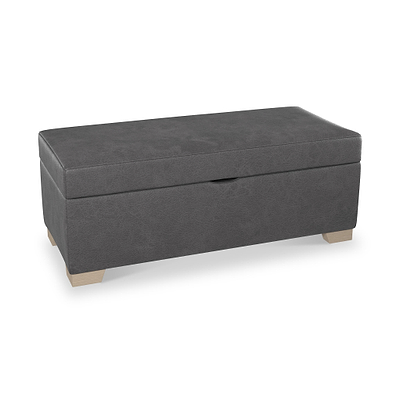 Oakley Faux Leather Storage Footstool