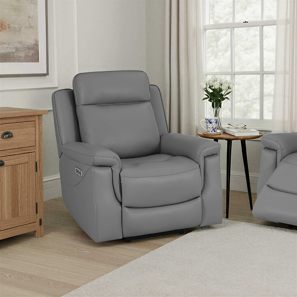 Denbor Power Leather Recliner Armchair