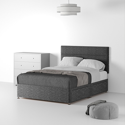 Farrow Bar Linen Divan Bed and Headboard