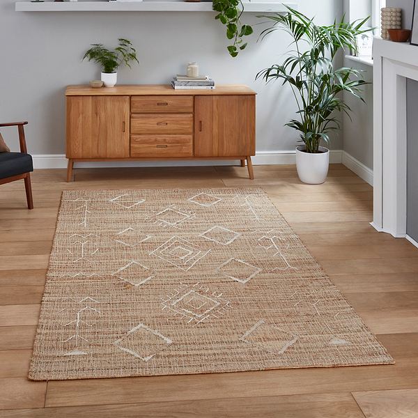Karin Natural Diamond Patterned Jute Rug
