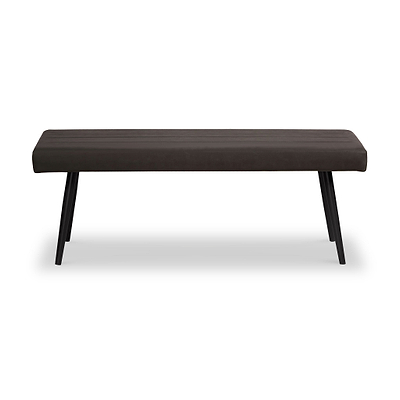 Whitstone Dark Grey Distressed Faux Leather Dining Bench