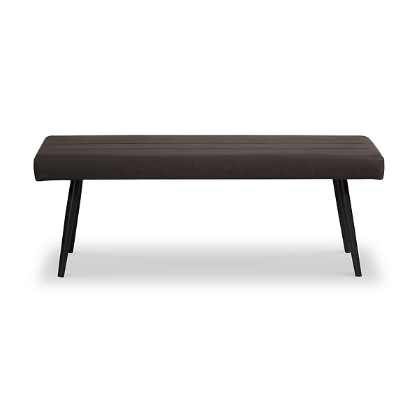 Whitstone Dark Grey Distressed Faux Leather Dining Bench