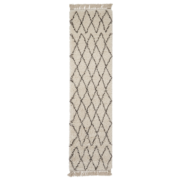Edie Boho Diamond Shaggy Rug