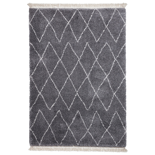 Edie Boho Diamond Shaggy Rug