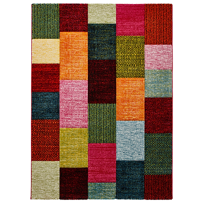 Brockton Cube Patterned Hand Carved Rug