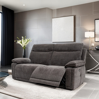 Adrian Soft Touch Fabric 2 Seater Power Recliner Sofa