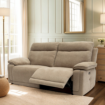 Adrian Soft Touch Fabric 3 Seater Power Recliner Sofa