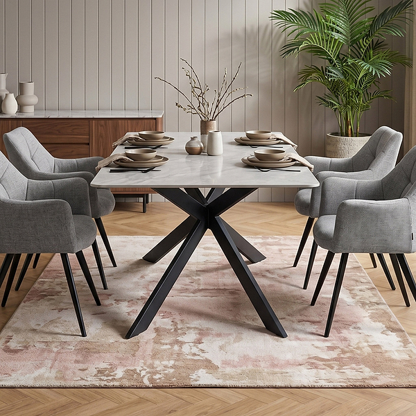 Casey Grey 160cm Sintered Stone Dining Table