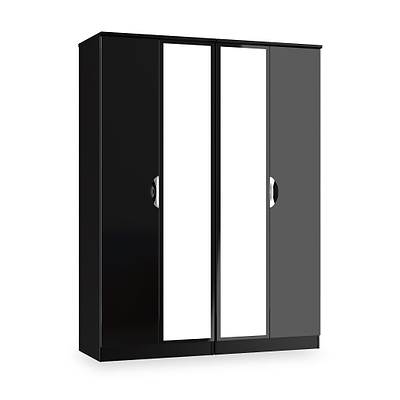 Beckett 4 Door Mirrored Wardrobe