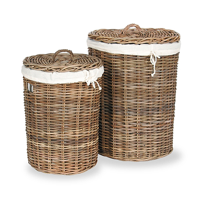 Kubu Round Linen Baskets Set of 2