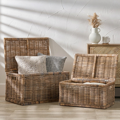 Kubu Rectangular Basket Chests Set of 2