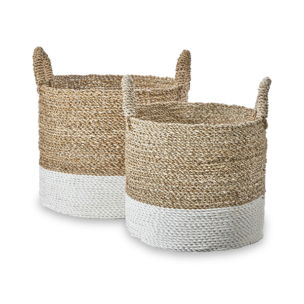 Banana Leaf Two Tone Baskets Set of 2